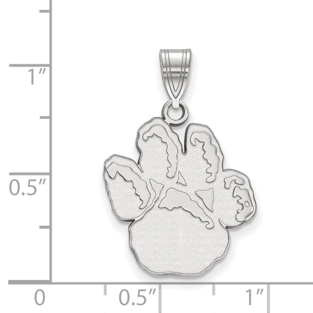 Sterling Silver Rhodium Plated Logoart University Of Pittsburgh Panther Paw Large Pendant