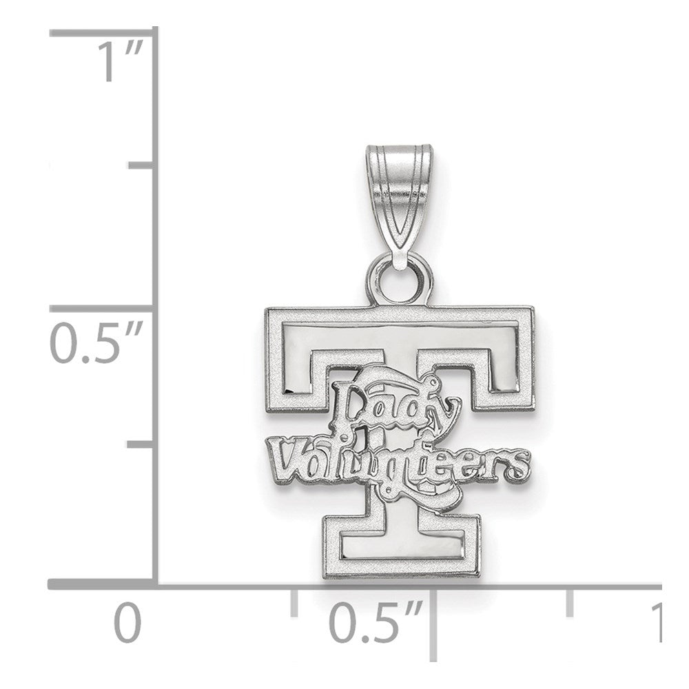 Sterling Silver Rhodium Plated Logoart University Of Tennessee Lady Volunteers Small Pendant