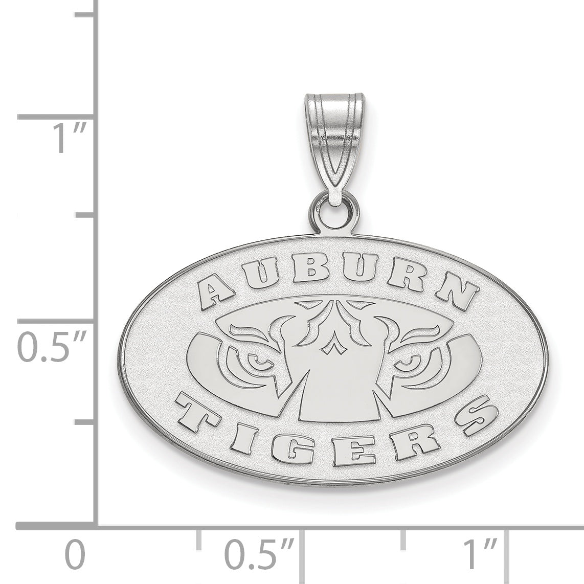 Sterling Silver Rhodium Plated Logoart Auburn Tigers Medium Pendant