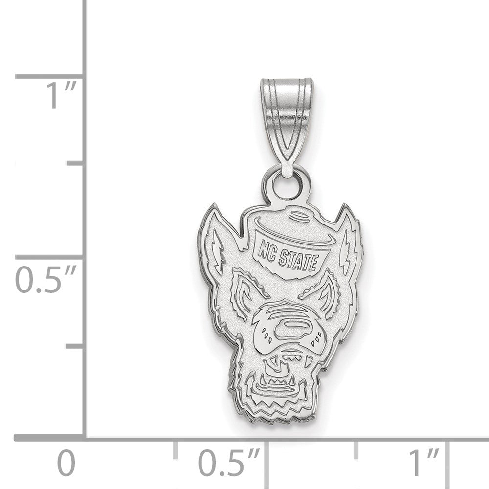 10K White Gold Logoart North Carolina State University Wolf Medium Pendant