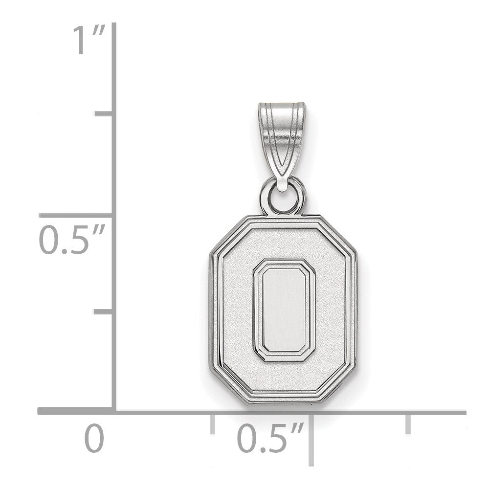 Sterling Silver Rhodium Plated Logoart The Ohio State University Letter O Small Pendant