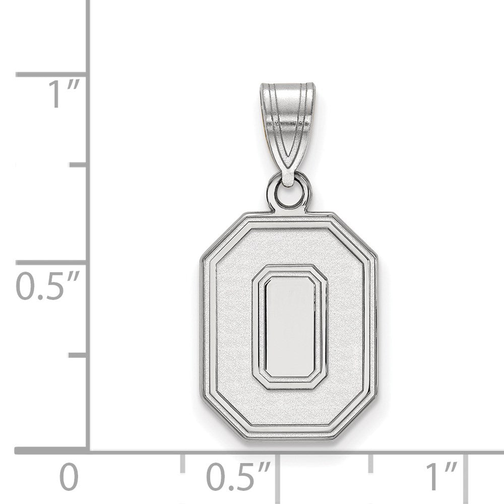 Sterling Silver Rhodium Plated Logoart The Ohio State University Letter O Medium Pendant