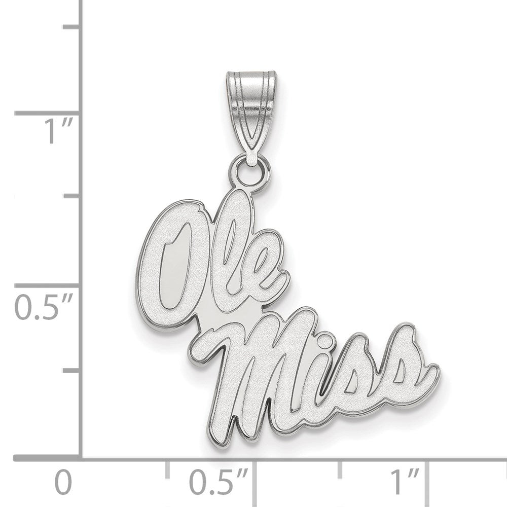10K White Gold Logoart University Of Mississippi Ole Miss Large Pendant