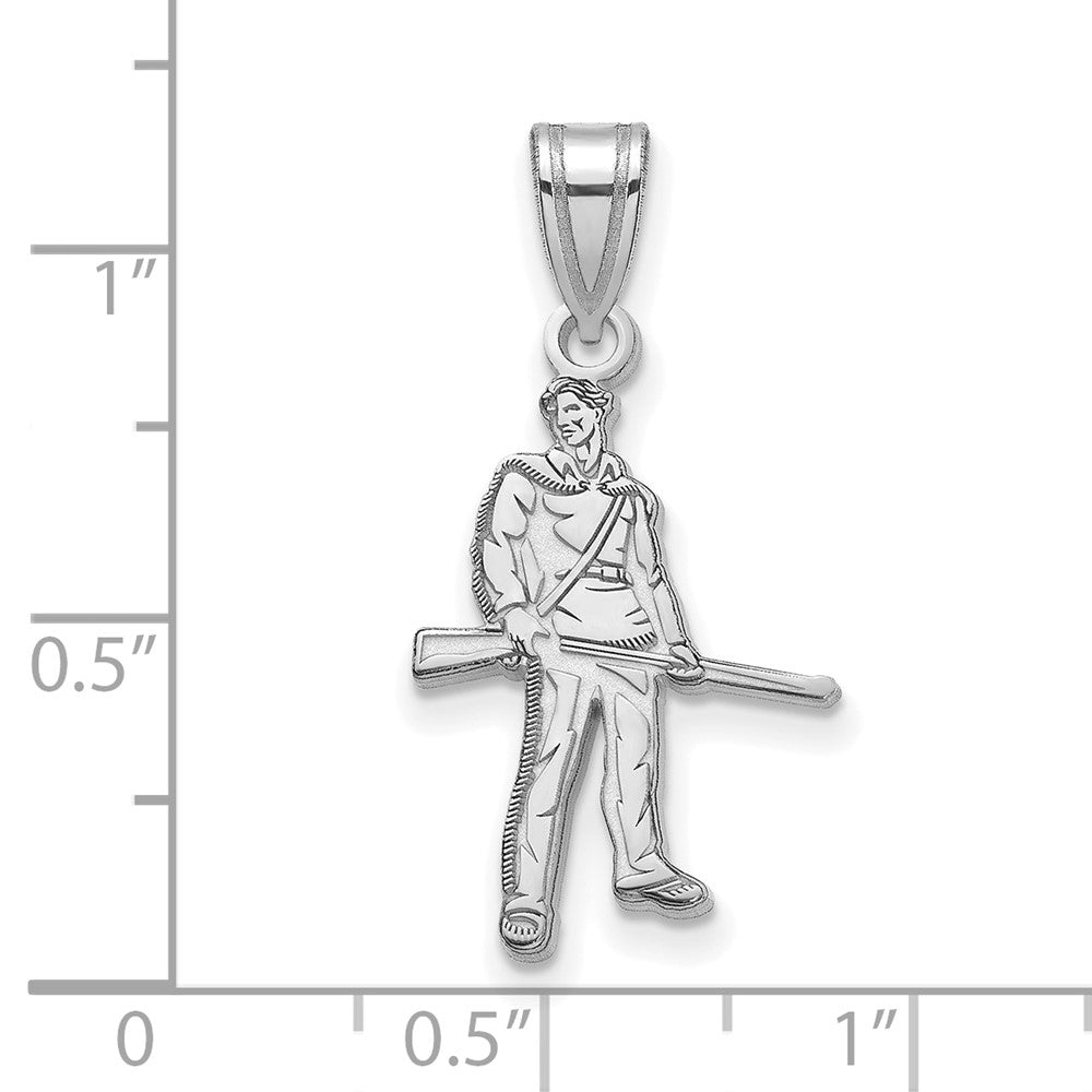 Sterling Silver Rhodium Plated Logoart West Virginia University Mountaineer Large Pendant