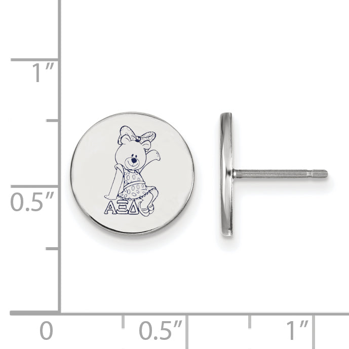 Sterling Silver Rhodium Plated Logoart Alpha Xi Delta Sorority Symbol Color Enamel Post Earrings