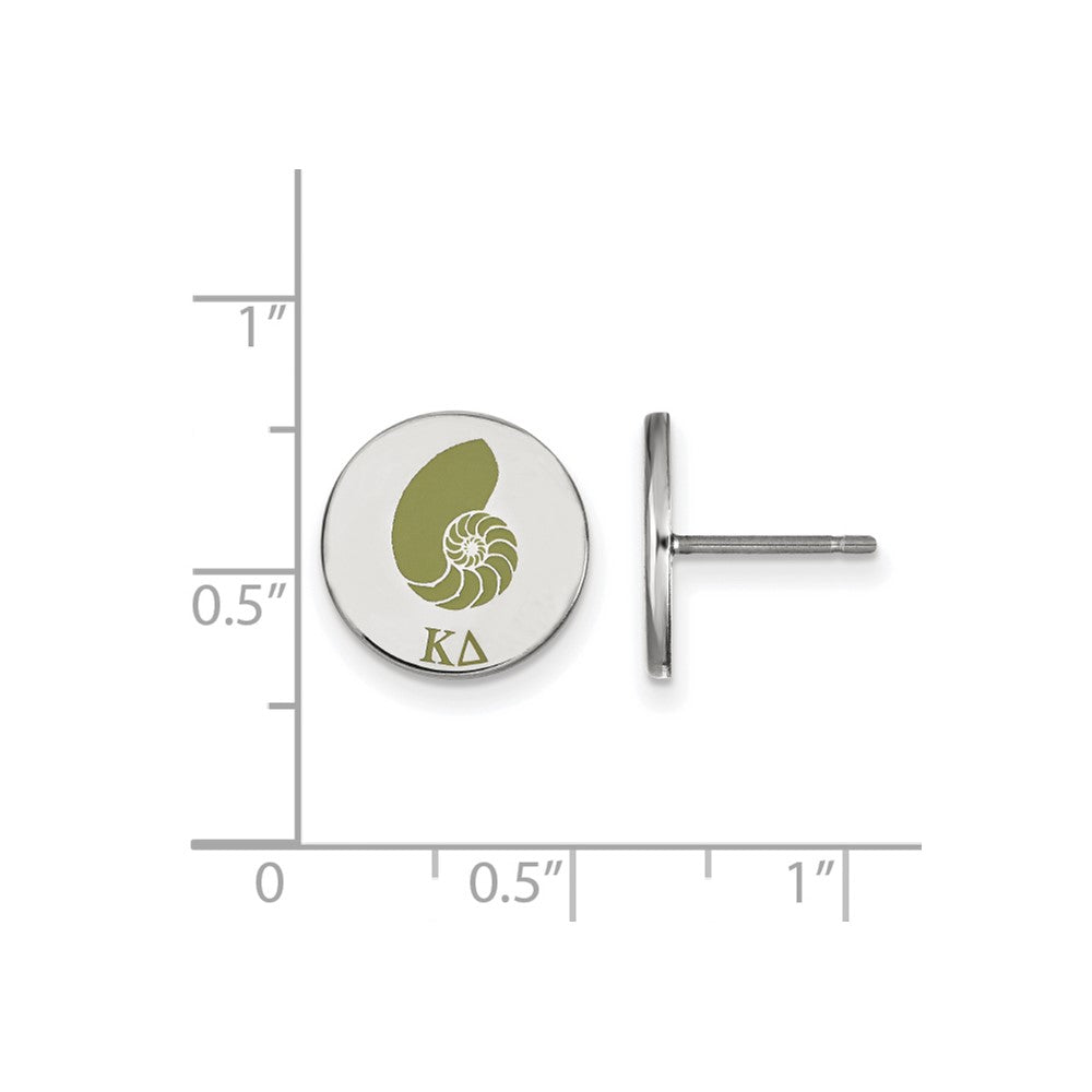 Sterling Silver Rhodium Plated Logoart Kappa Delta Sorority Symbol Color Enamel Post Earrings