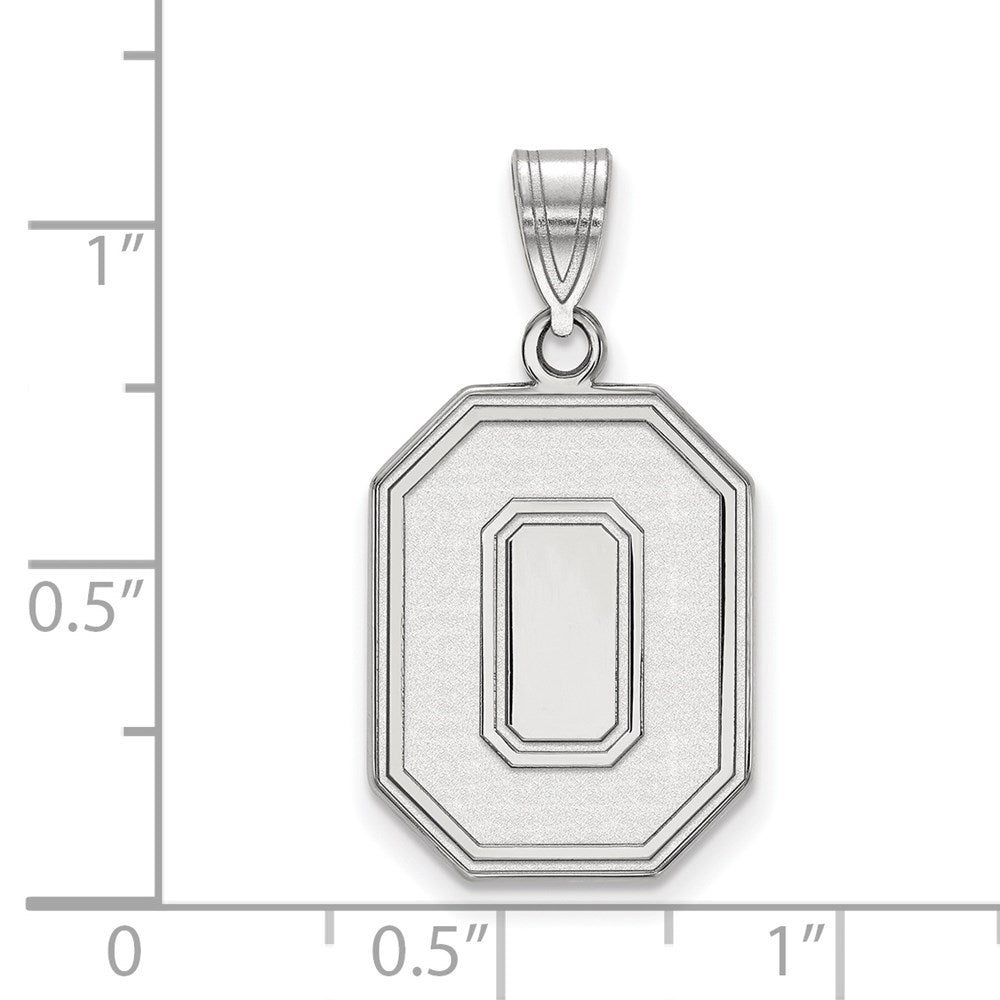 Sterling Silver Rhodium Plated Logoart The Ohio State University Letter O Large Pendant