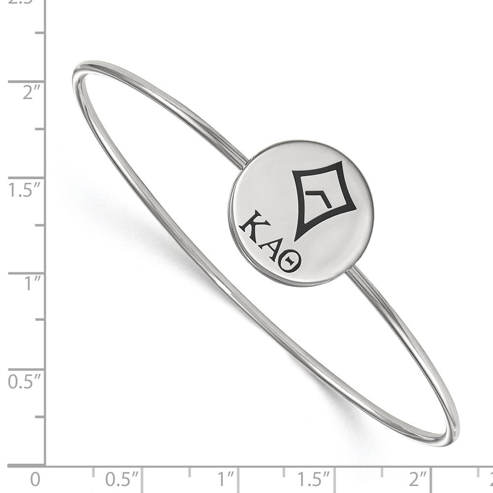 Sterling Silver S. Rh Plated Logoart Kappa Alpha Theta Enameled Slip On Bangle