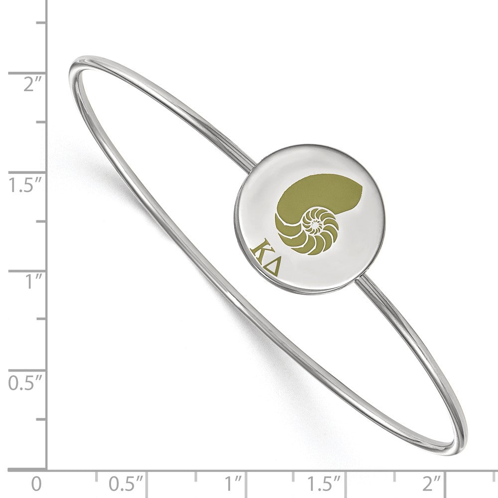 Sterling Silver Rh Plated Logoart Kappa Delta Enameled Slip On Bangle
