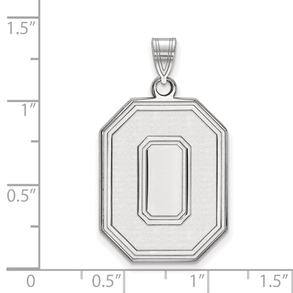 Sterling Silver Rhodium Plated Logoart The Ohio State University Letter O Extra Large Pendant