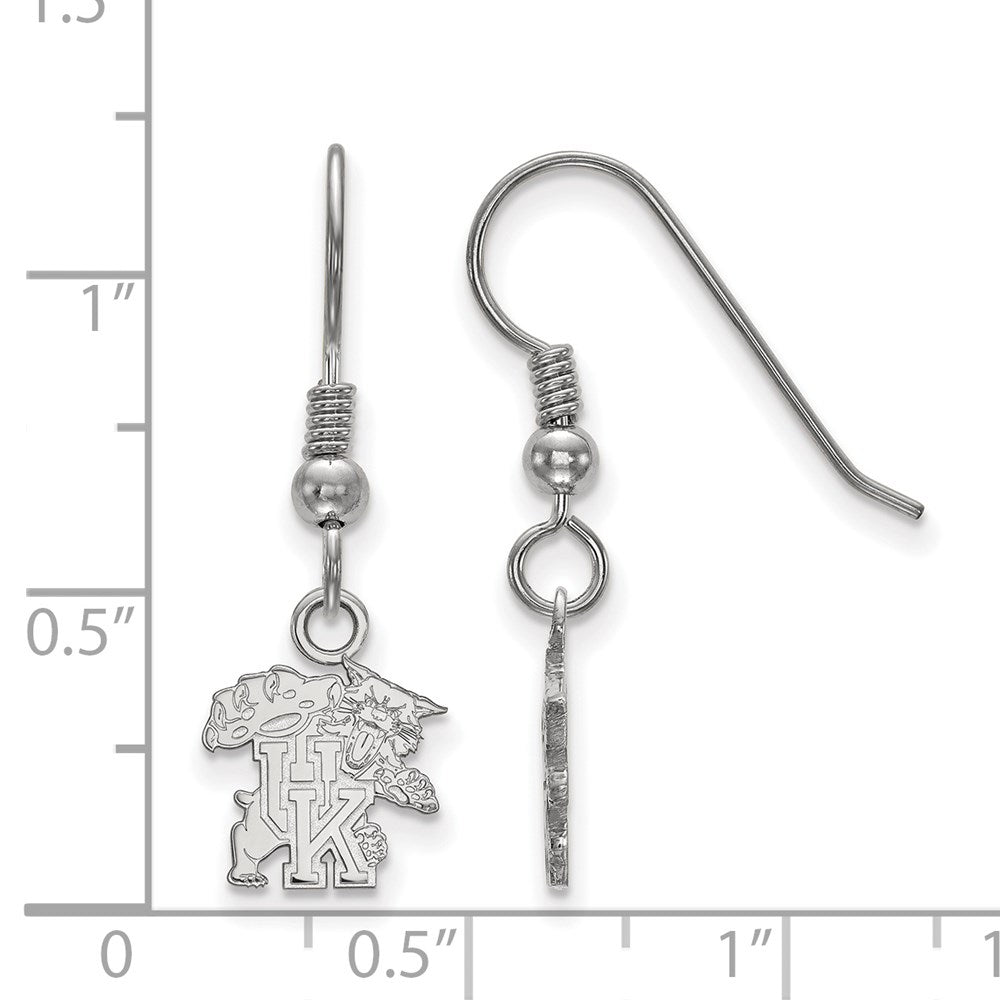 Sterling Silver Rhodium Plated Logoart University Of Kentucky U K Wildcat Extra Small Dangle Wire Earrings