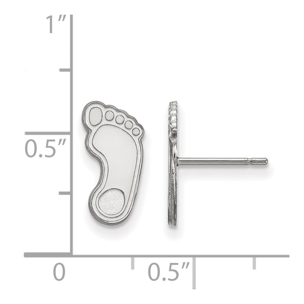 14K White Gold Logoart University Of North Carolina Tar Heel Small Post Earrings