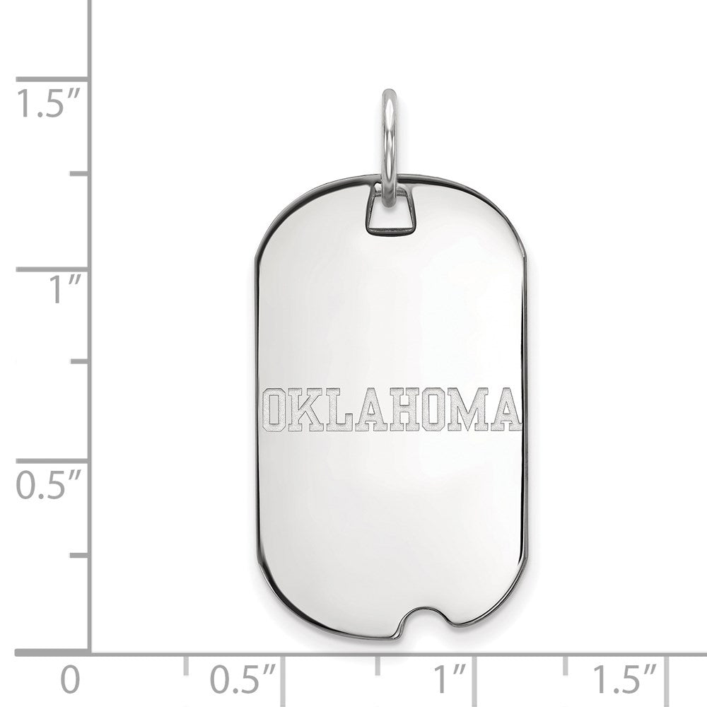 10K White Gold Logoart University Of Oklahoma Small Dog Tag Pendant