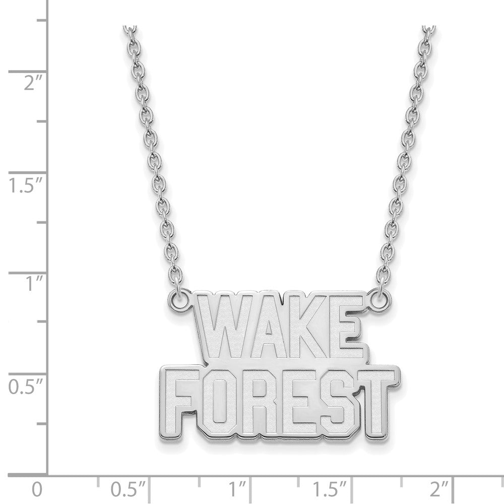 14K White Gold Logoart Wake Forest University W F Deacon Large Pendant 18 Inch Necklace