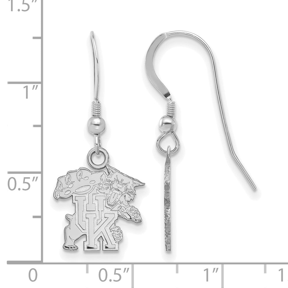 Sterling Silver Rhodium Plated Logoart University Of Kentucky U K Wildcat Small Dangle Wire Earrings