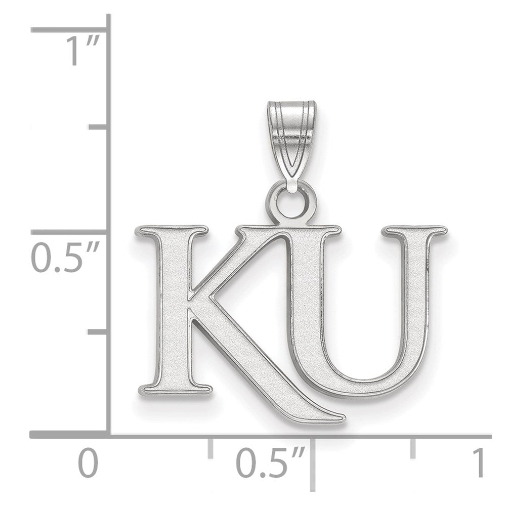 14K White Gold Logoart University Of Kansas K U Small Pendant