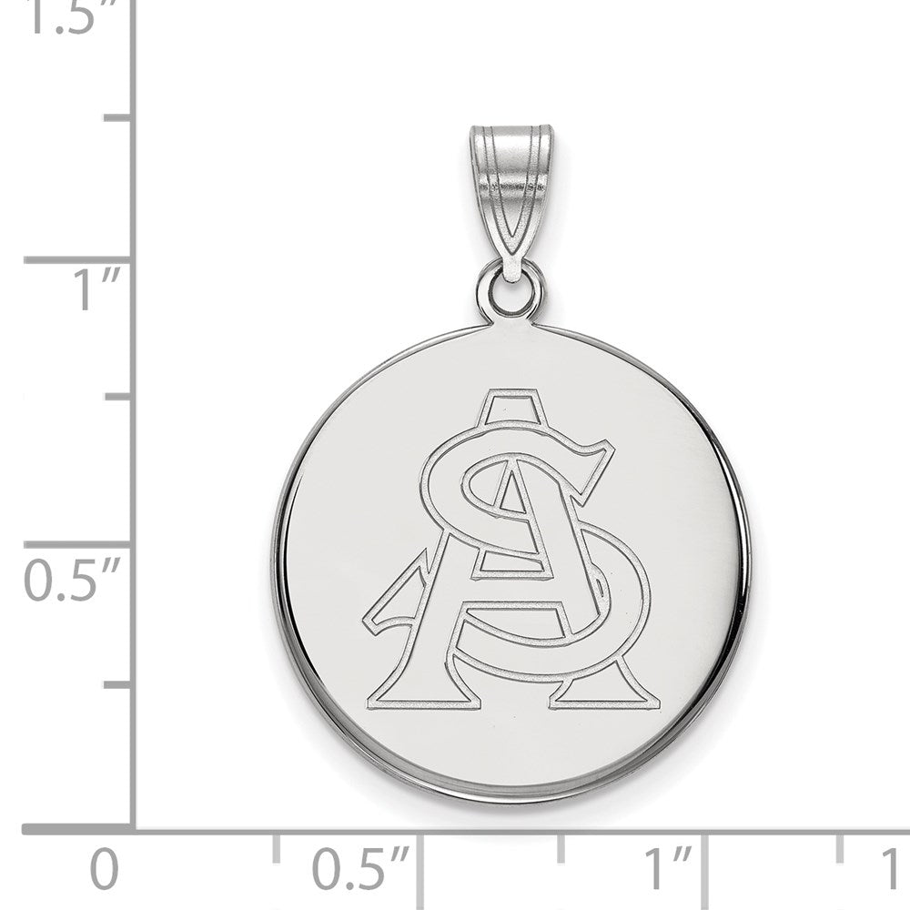 14K White Gold Logoart Arizona State University A S Large Disc Pendant