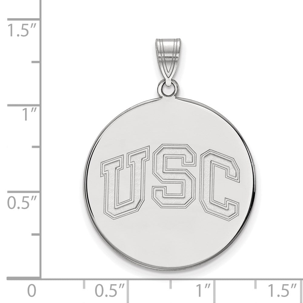 10K White Gold University Of Southern California U S C Extra Large Disc Pendant