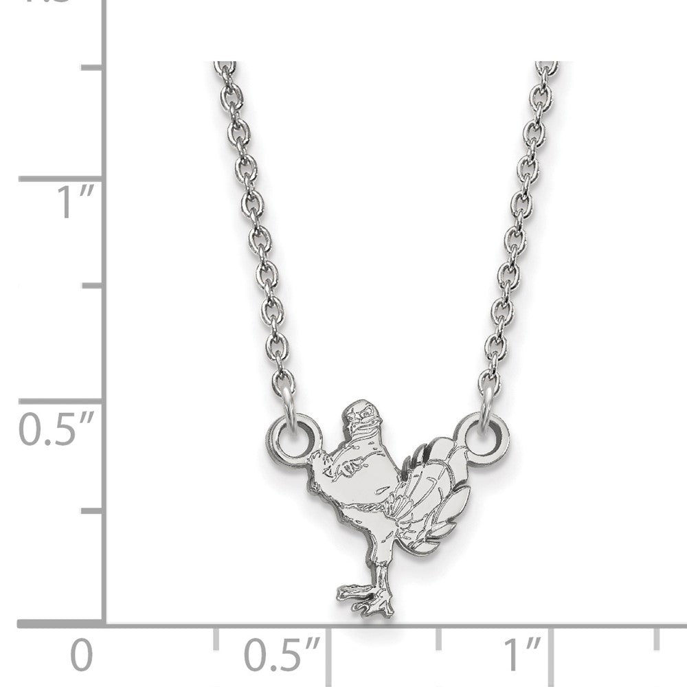 10K White Gold Logoart Virginia Tech Hokiebird Small Pendant 18 Inch Necklace
