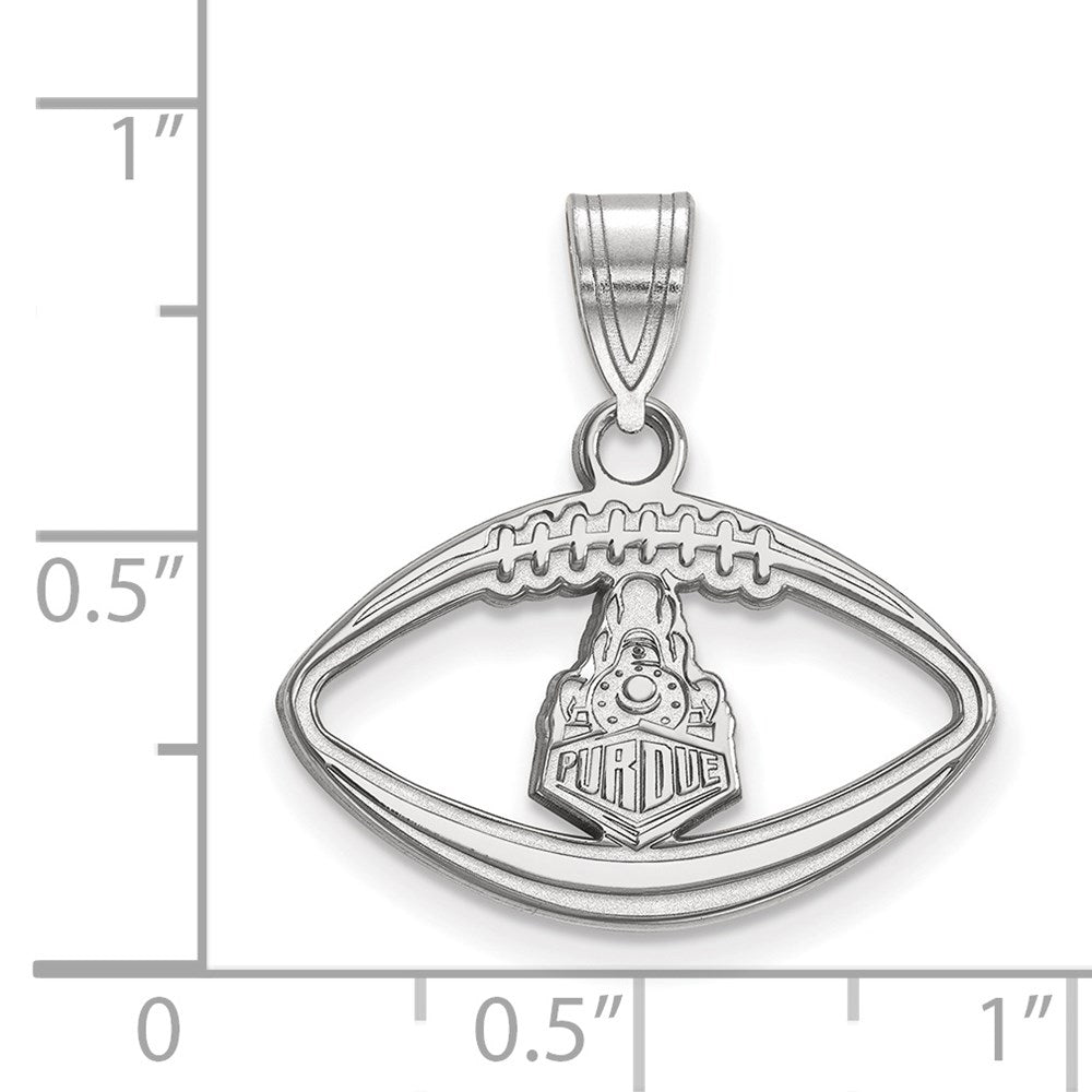 Sterling Silver Rhodium Plated Logoart Purdue University Boilermakers Train Logo Football Pendant
