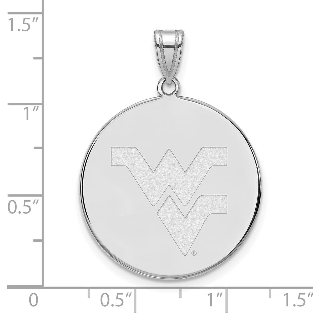 10K White Gold Logoart West Virginia University W V Extra Large Disc Pendant