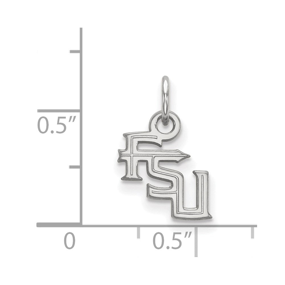 10K White Gold Logoart Florida State University F S U Extra Small Pendant