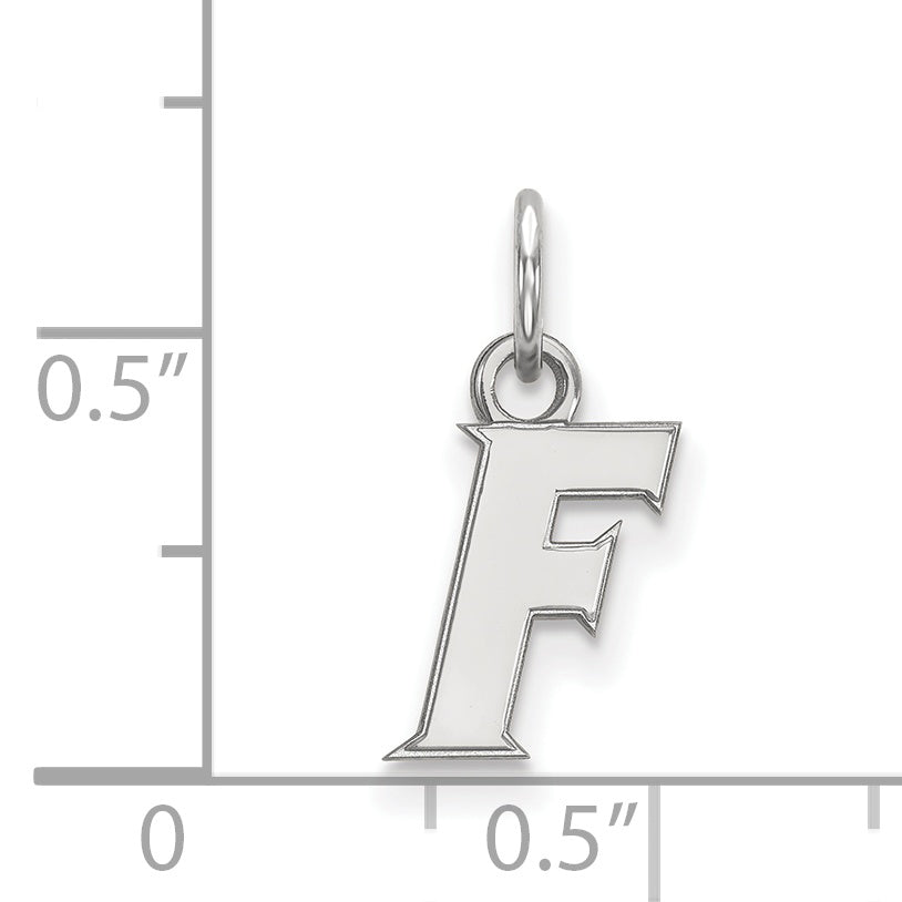 Sterling Silver Rhodium Plated Logoart University Of Florida Letter F Extra Small Pendant
