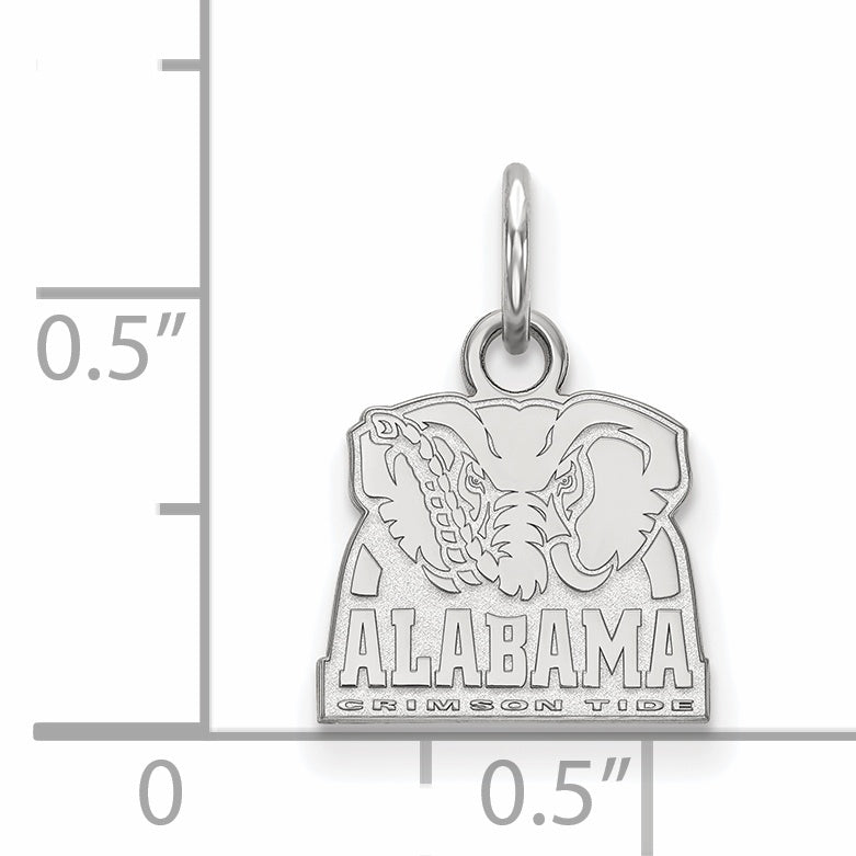 Sterling Silver Rhodium Plated Logoart University Of Alabama Elephant Extra Small Pendant