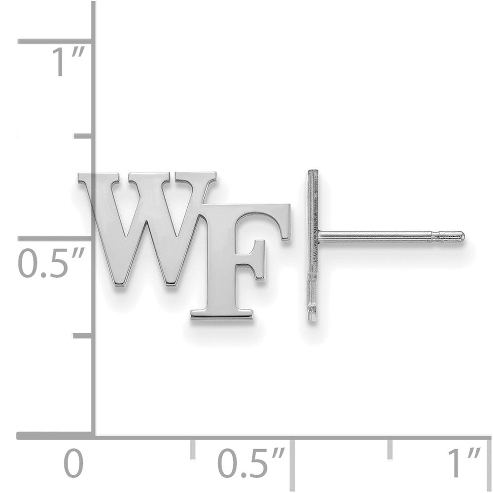 10K White Gold Logoart Wake Forest University W F Extra Small Post Earrings