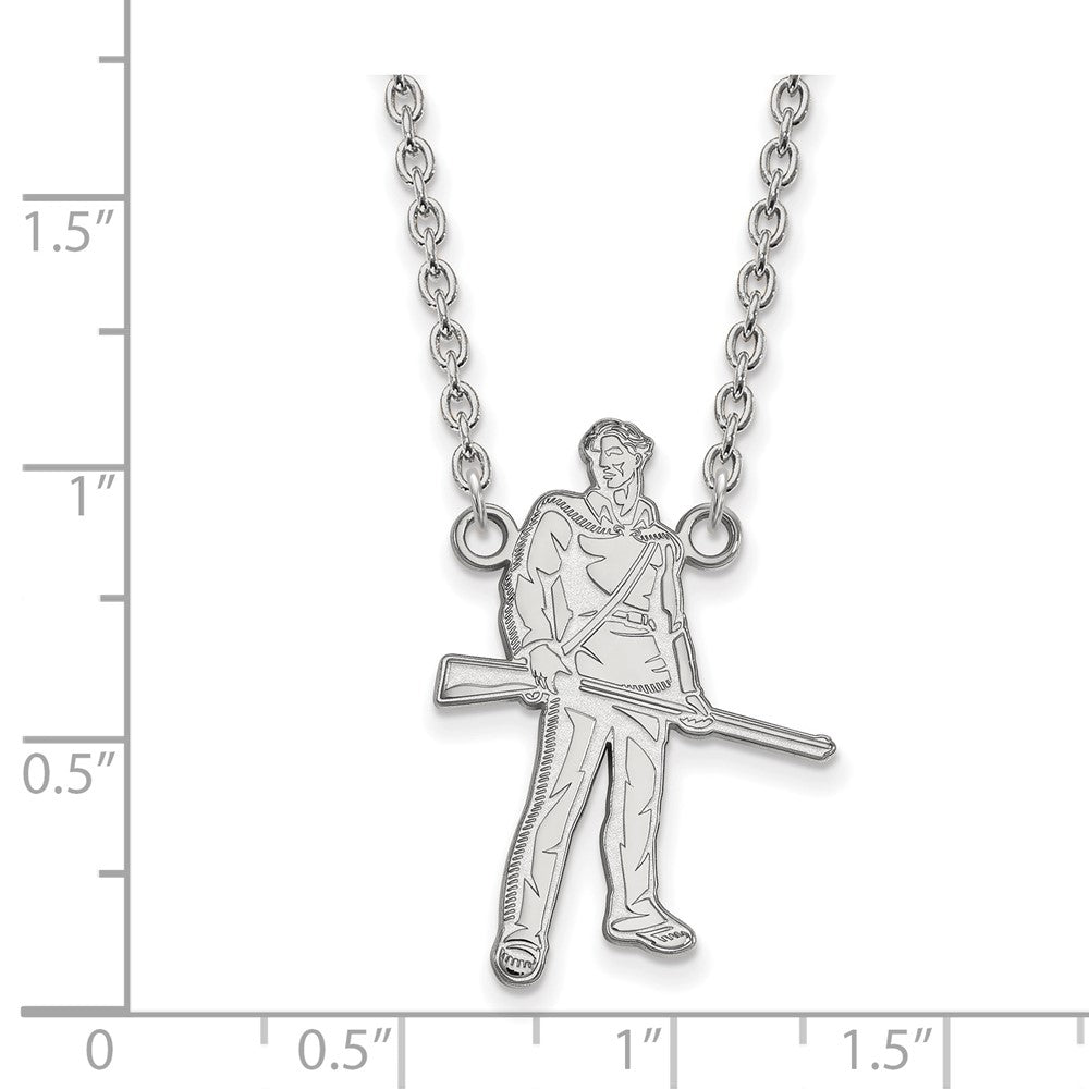 10K White Gold Logoart West Virginia University Mountaineer Large Pendant 18 Inch Necklace