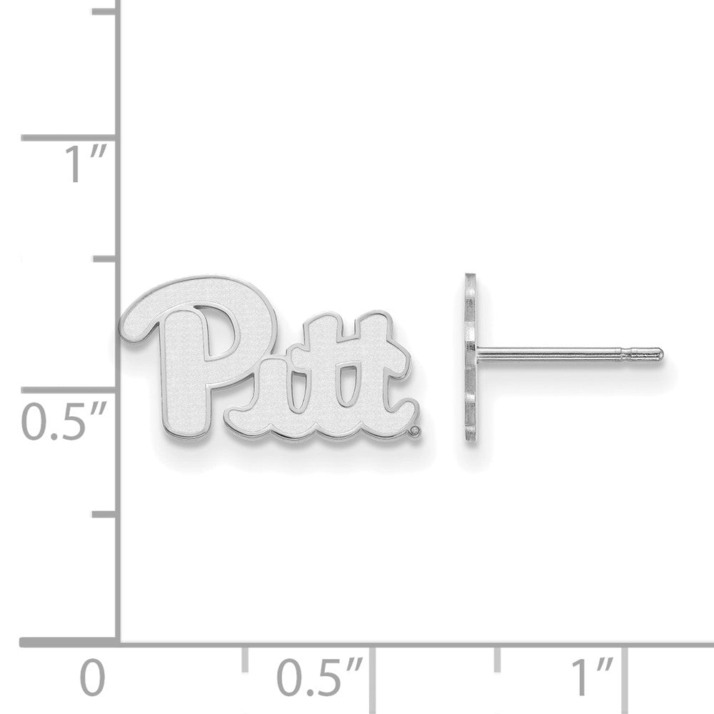 10K White Gold Logoart University Of Pittsburgh Extra Small Post Earrings