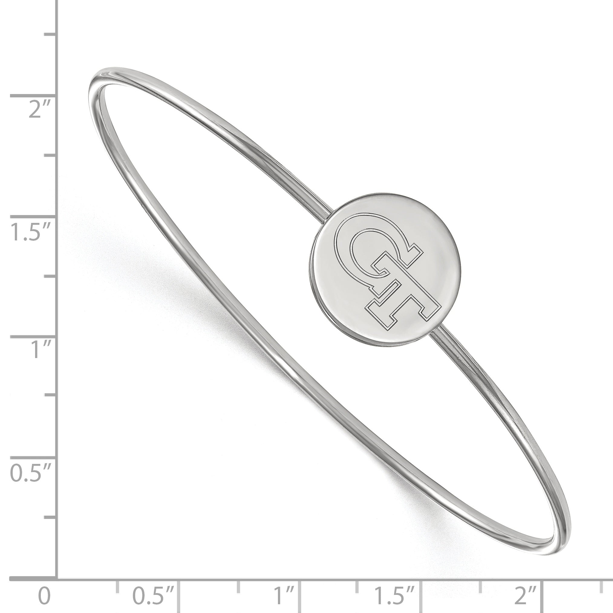Sterling Silver S. Rh P Logoart Georgia Institute Of Technology Wire Bangle