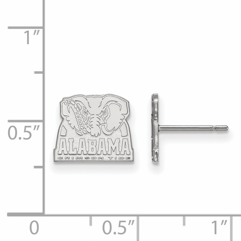 14K White Gold Logoart University Of Alabama Elephant Extra Small Post Earrings