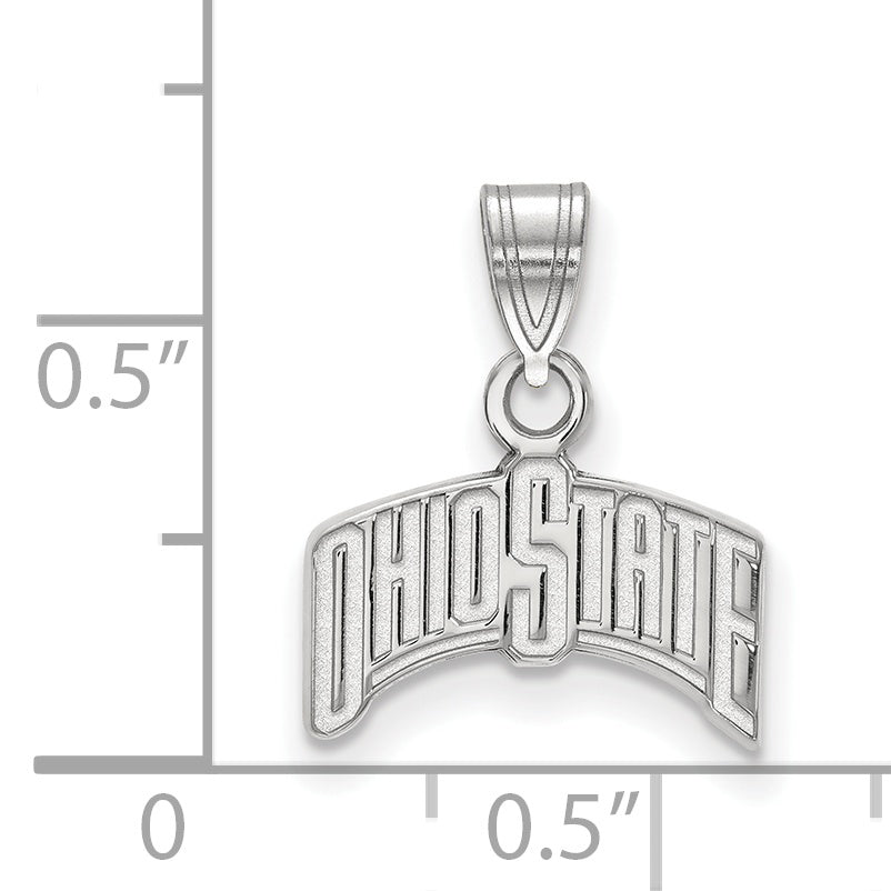 Sterling Silver Rhodium Plated Logoart The Ohio State University Small Pendant