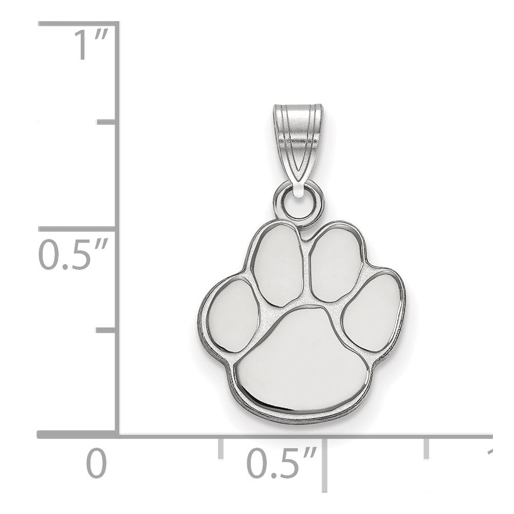 14K White Gold Logoart Auburn University Tiger Paw Small Pendant