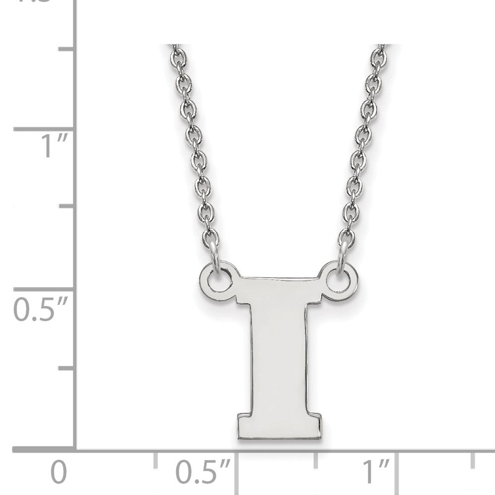 10K White Gold Logoart University Of Iowa Letter I Small Pendant 18 Inch Necklace