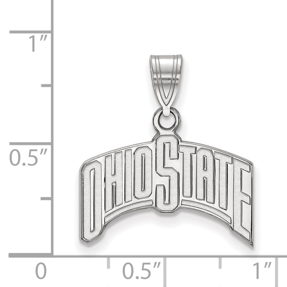 Sterling Silver Rhodium Plated Logoart The Ohio State University Large Pendant