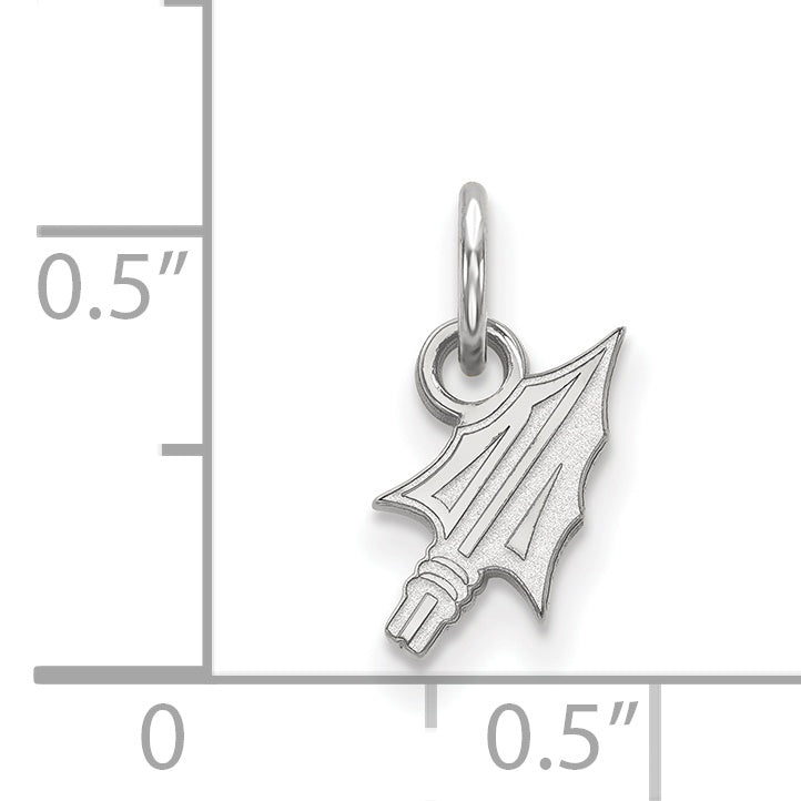 Sterling Silver Rhodium Plated Logoart Florida State University Arrow Extra Small Pendant