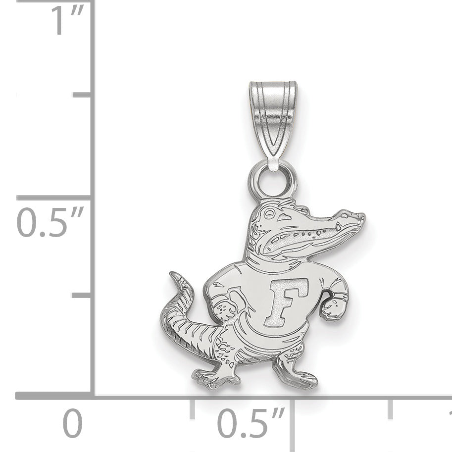 Sterling Silver Rhodium Plated Logoart University Of Florida Gator Small Pendant