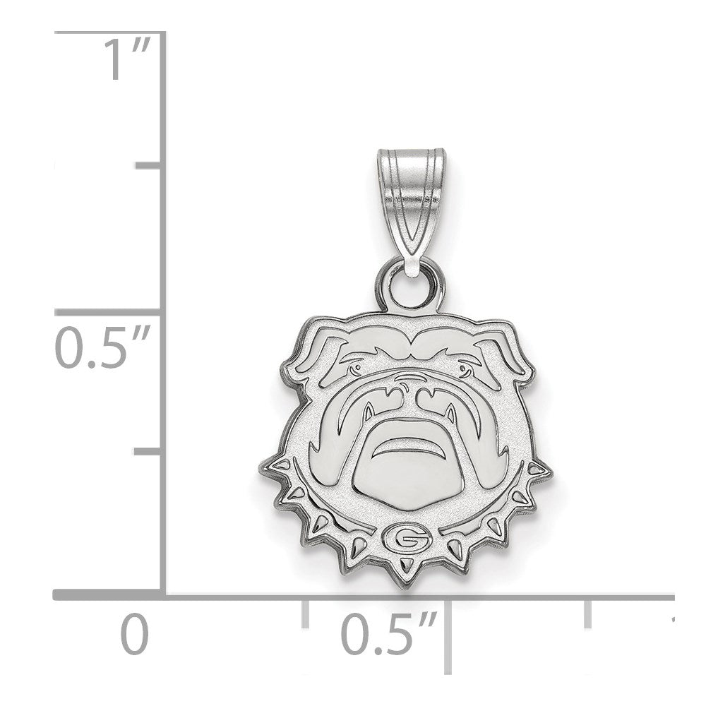14K White Gold Logoart University Of Georgia Bulldog Small Pendant