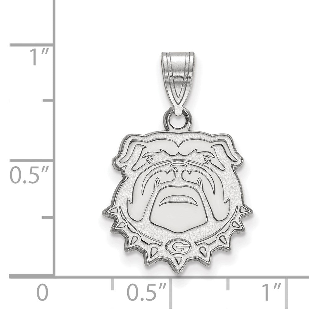 10K White Gold Logoart University Of Georgia Bulldog Medium Pendant