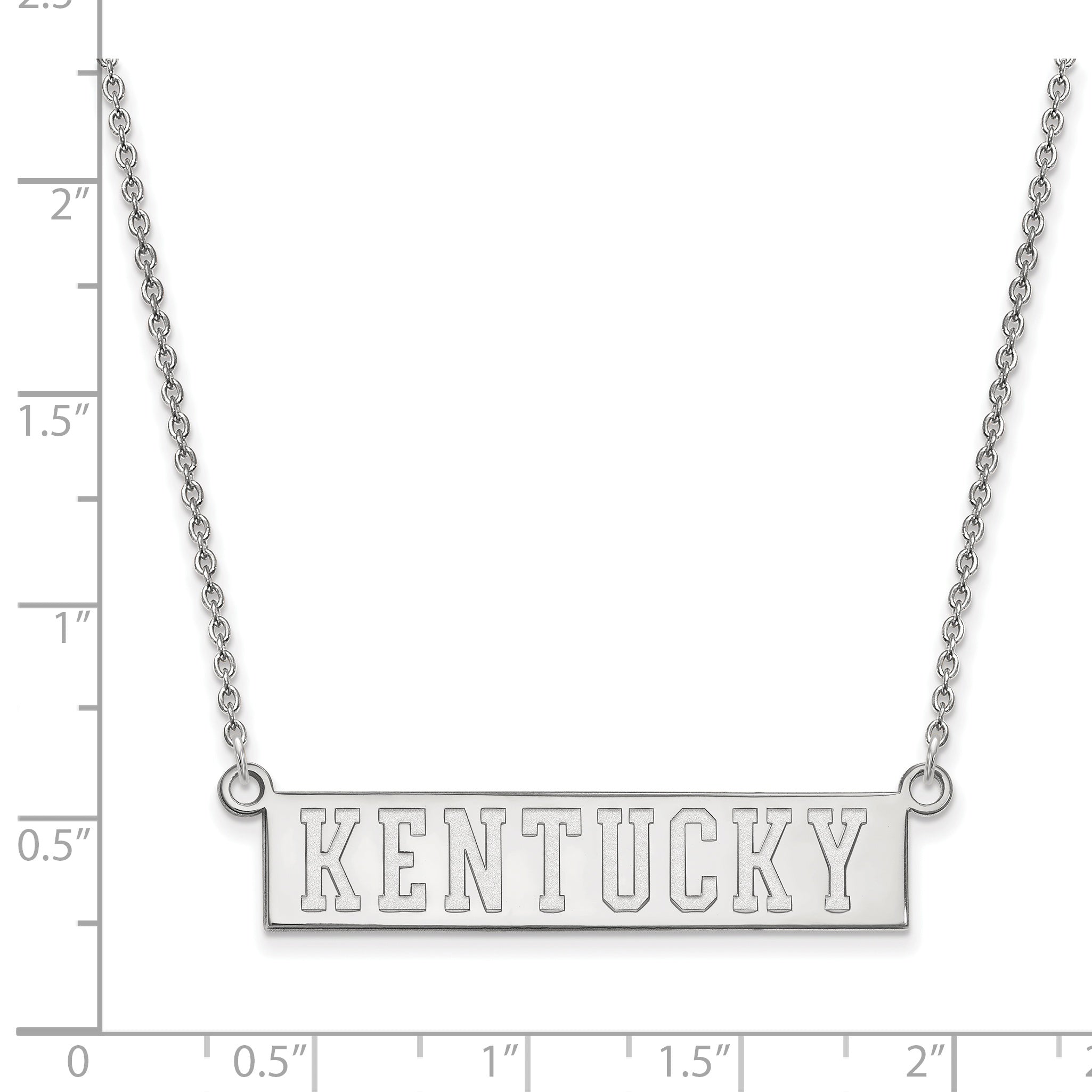 Sterling Silver Rhodium Plated Logoart University Of Kentucky Small Bar Pendant 18 Inch Necklace
