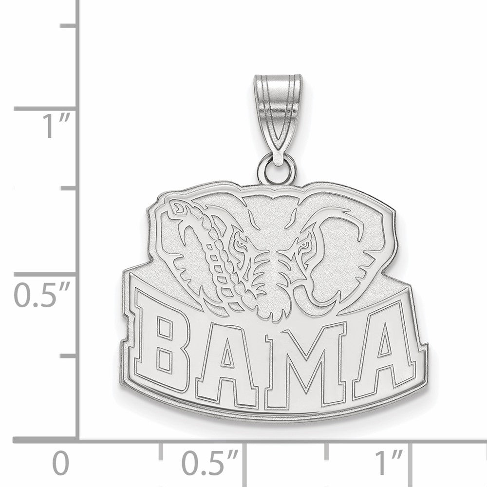 10K White Gold Logoart University Of Alabama Elephant Large Pendant
