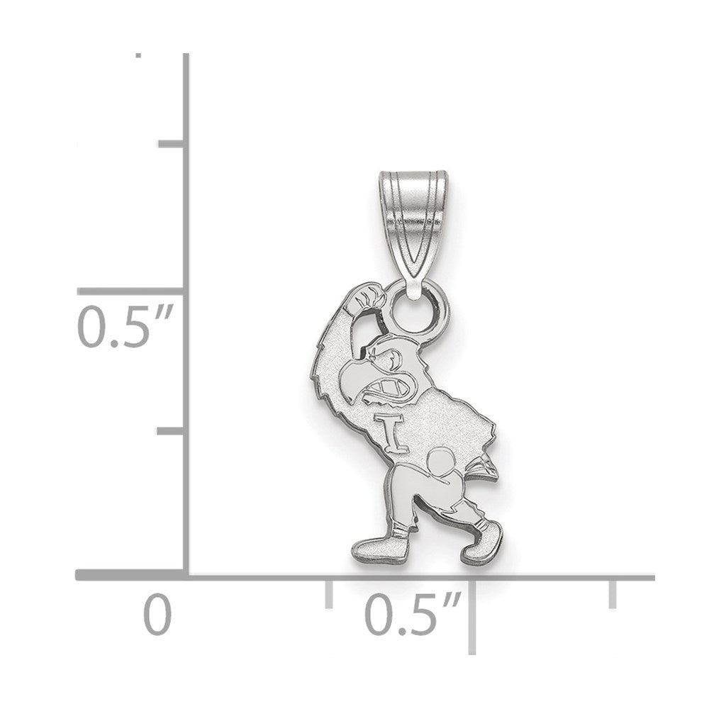 14K White Gold Logoart University Of Iowa Hawk Mascot Small Pendant