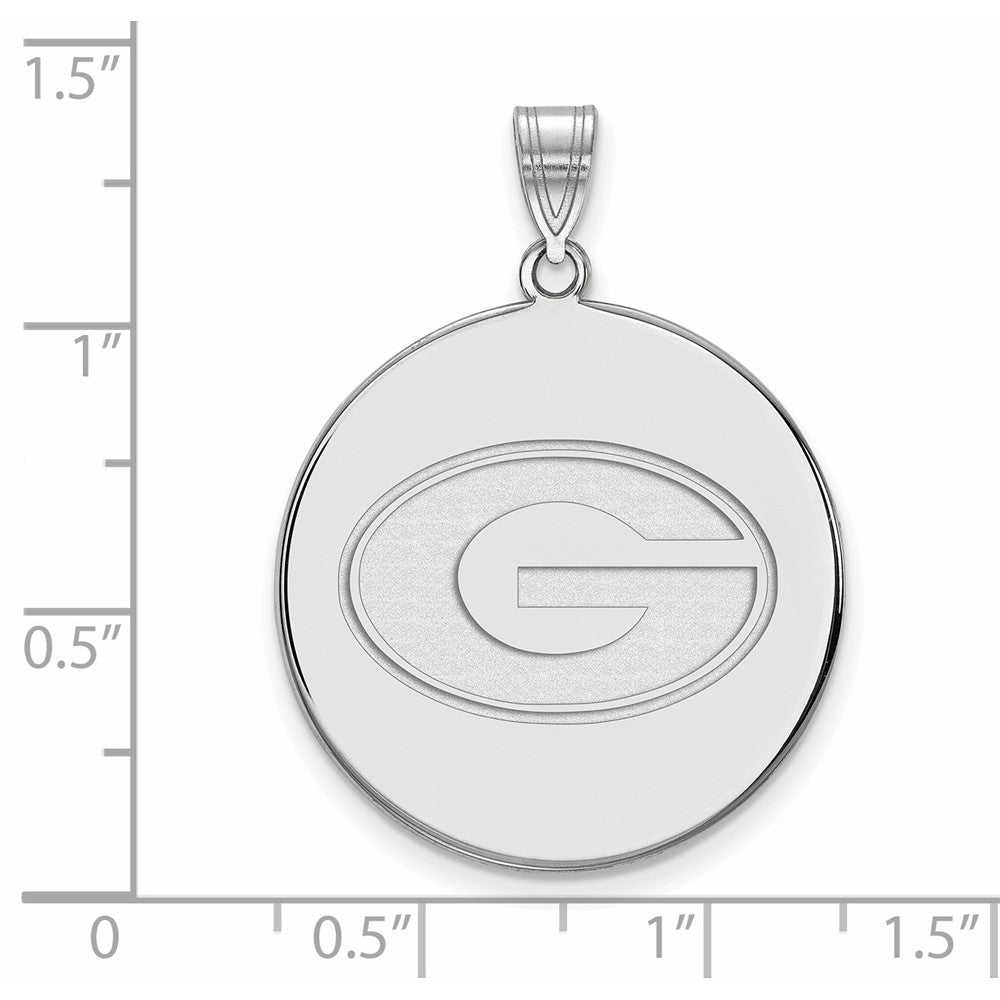 14K White Gold Logoart University Of Georgia Letter G Extra Large Disc Pendant
