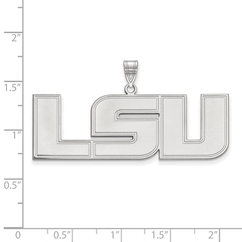 10K White Gold Logoart Louisiana State University L S U Extra Large Pendant