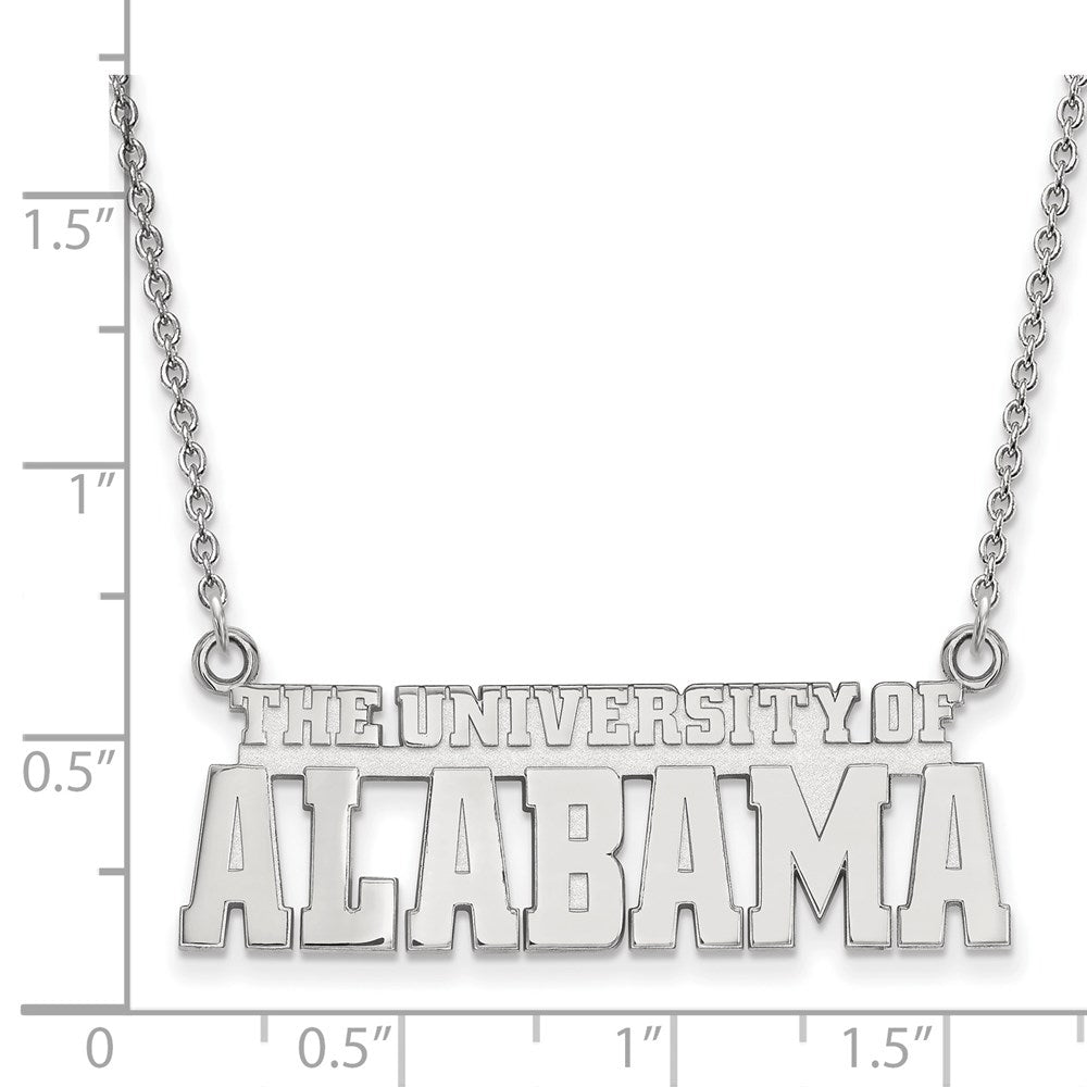 14K White Gold Logoart The University Of Alabama Large Pendant 18 Inch Necklace