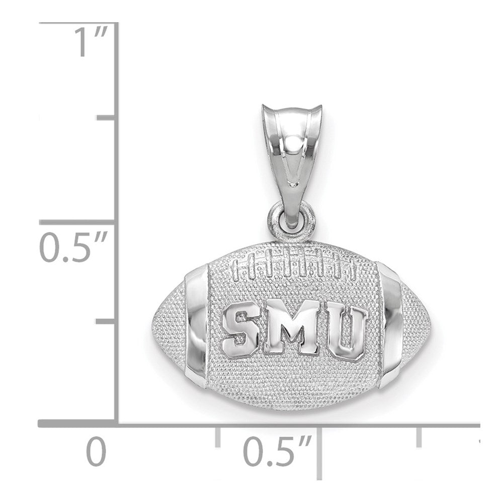 Sterling Silver Rhodium Plated Logoart Southern Methodist University S M U Football Pendant