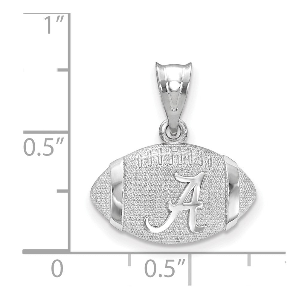 Sterling Silver Rhodium Plated Logoart University Of Alabama Domed Letter A In Football Pendant