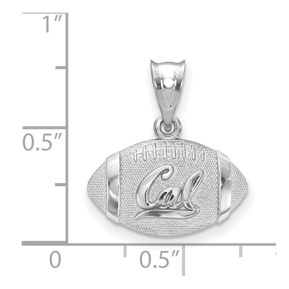 Sterling Silver Rhodium Plated Logoart University Of California Berkeley Football Pendant